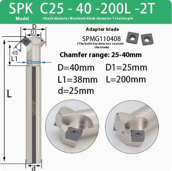 6037 45 degree inside and outside positive and negative chamfering cutter CNC rounding chamfering cutter SD SPK upper and lower bore reverse pull chamfering cutter bar Shandong Denso Pricision Tools Co.,Ltd.